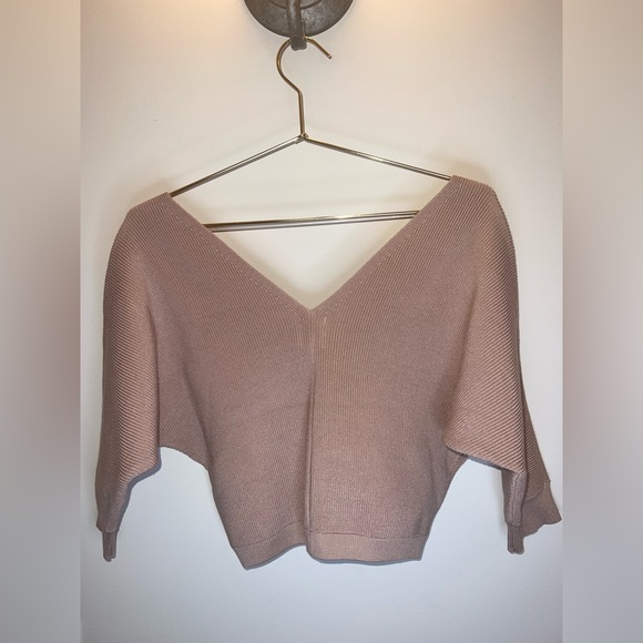 ⭐️Host Pick⭐️ Princess Polly Love More Knit Top Nude Cropped V-Neck NWT - Picture 6 of 9